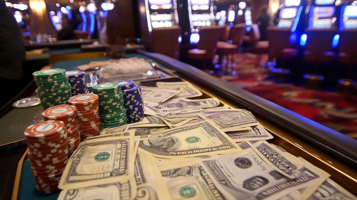 Antarmuka aplikasi mobile grand77bet menampilkan permainan slot dan kasino dealer langsung